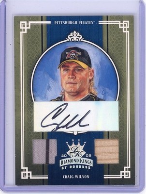 2005 Donruss Kings Craig Wilson Crowning Moment Dual Relic Auto /100 Pirates T1