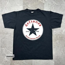 Deftones Logo Star 1988 Heavy Cotton Black Unisex T-shirt Size S-5XL