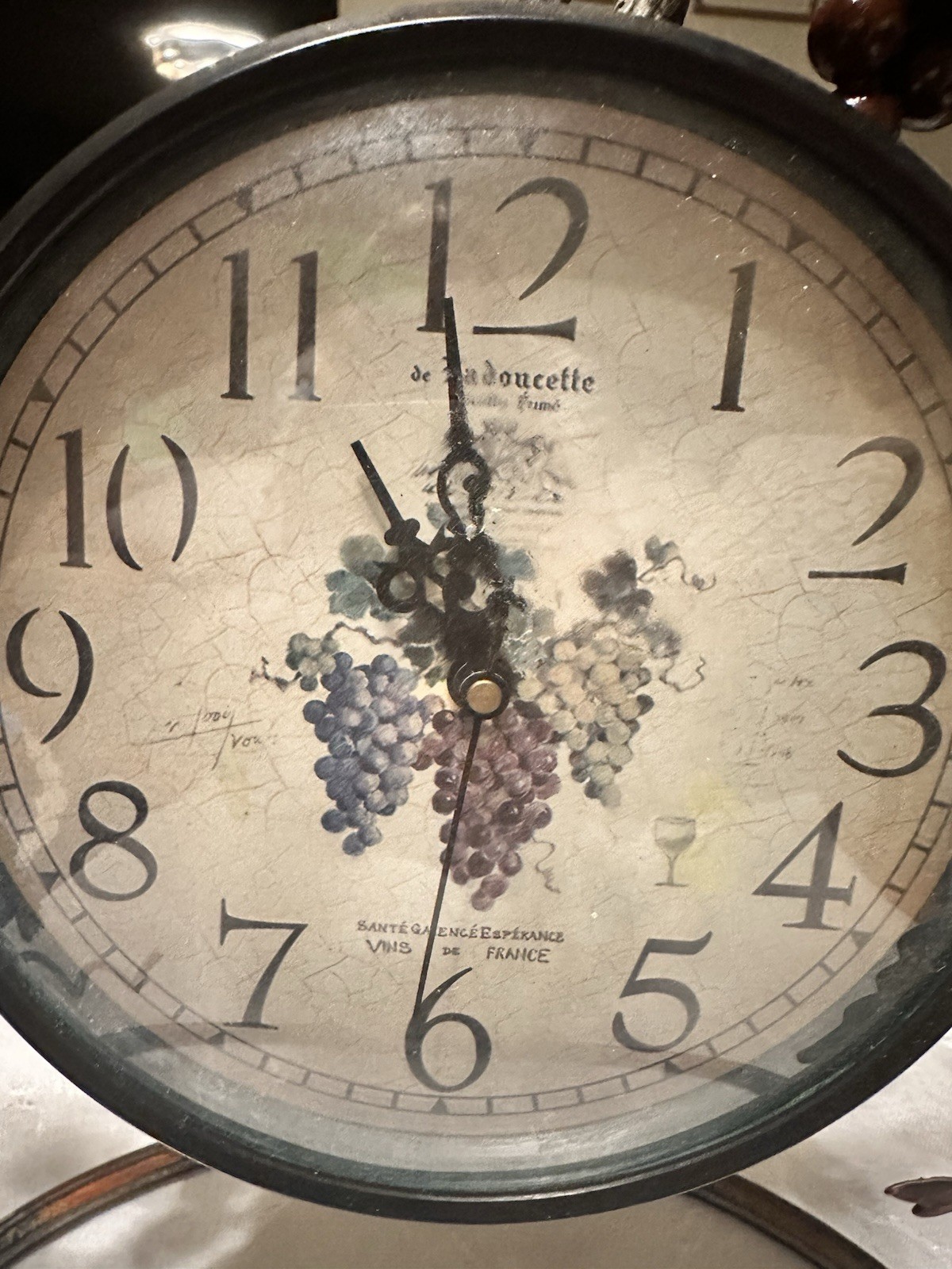 Ladoucette French Vintage Style Grapes Mantle Clock