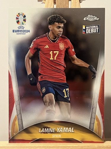 LAMINE YAMAL 2024 Topps Chrome UEFA Euro National Debut Rookie RC #17 Spain RC