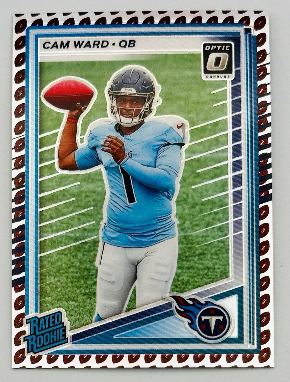 Cam Ward 2025 Panini Donruss #350 Optic Preview Football Emoji SSP RC Titans