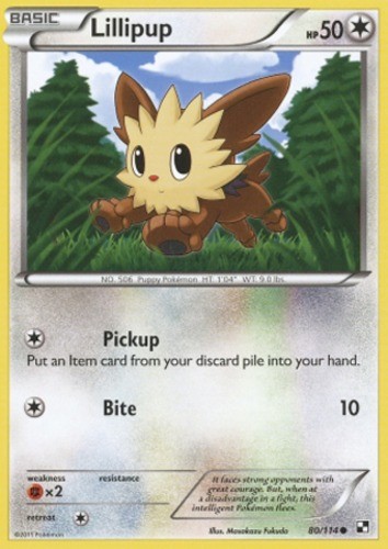 Lillipup - 80/114 - Common - Black and White #80/114 Pokemon TCG