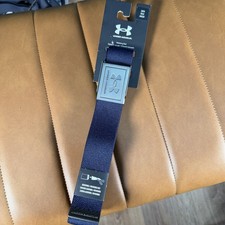 NEW Under Armour Mens UA Webbing Golf Belt Navy OSFM Adjustable Cut-to-Fit
