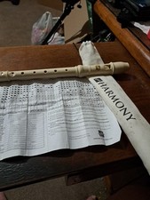 Harmony Soprano Recorder Key of C Double Hole Plastic Beige 3-Piece w/ Bag