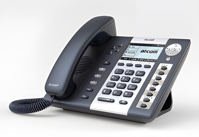 ATCOM R2 4 SIP Line 3.2'' LCD VoIP Enterprise Phone 4 Prog Keys Full HD Voice PoE