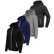 Men's Heavyweight Sherpa Fleece-Lined Full Zip Classic Tech Hoodie (Size- S-3XL)