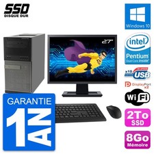 PC Tour Dell OptiPlex 9010 Ecran 27" Intel G630 RAM 8Go SSD 2To Windows 10 Wifi