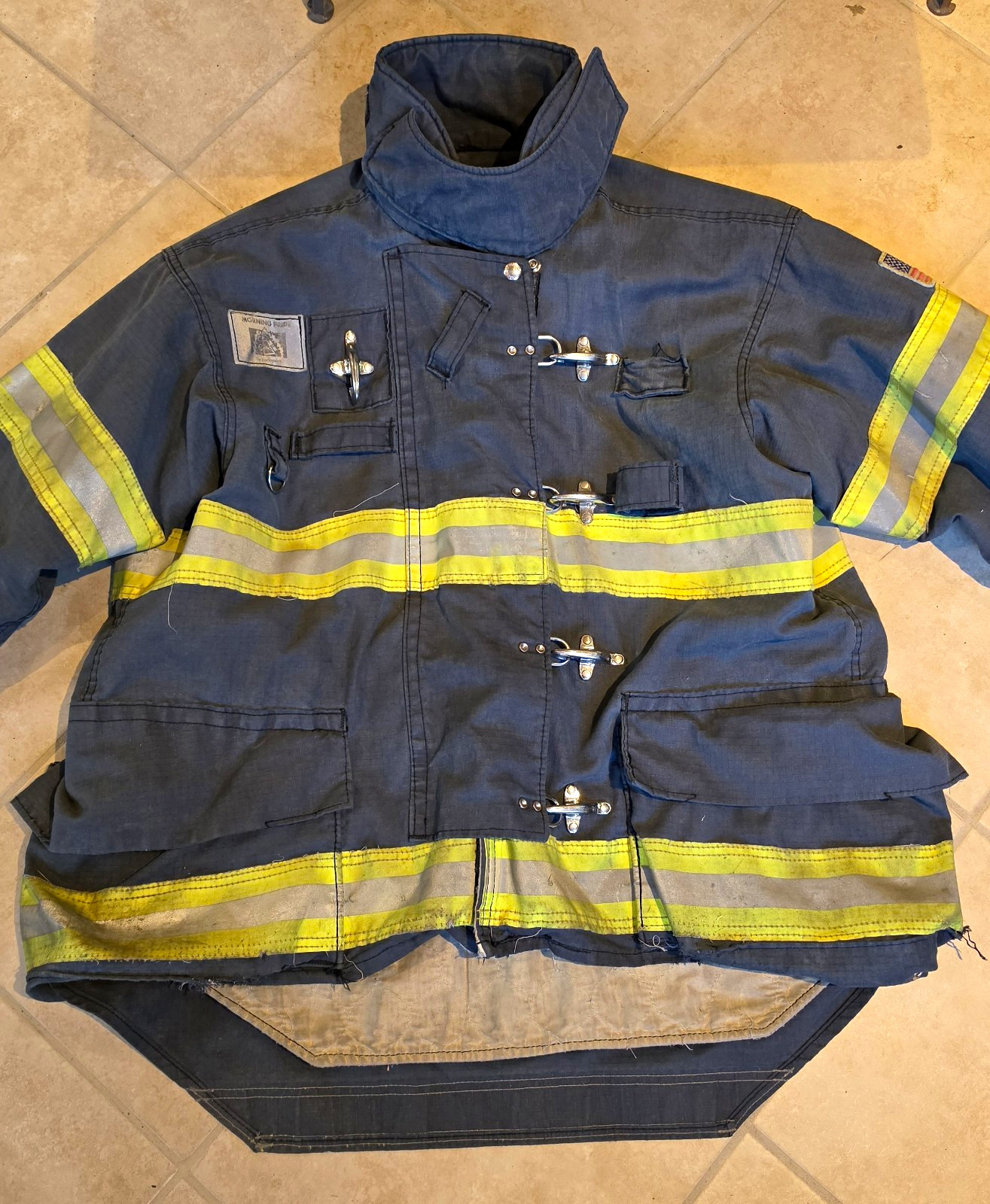 Short, Morning Pride TAILS Firefighter Turnout Coat, 46 Chest, Preowned