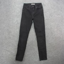 Levi's 721 High Rise Skinny Jeans Womens 27 Black High Waisted Stretch Denim