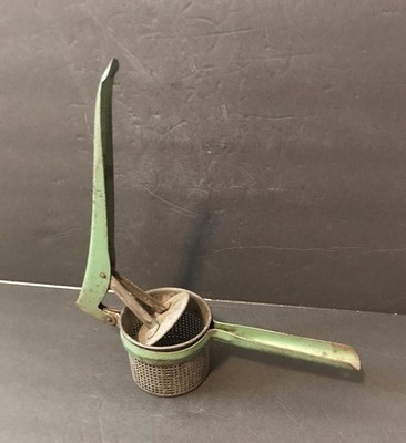Vintage 1950 s Rice/ Potatoes Masher/ Press. Vintage Green