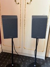 Samsung PS-RC96B Wireless Rear Speakers Set of 2 Black Tested Working With Stand