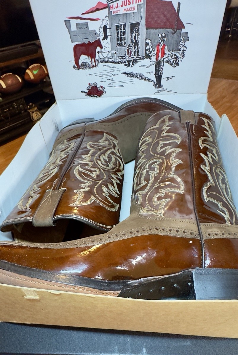 Rare Vintage 1970s Justin Custom Hand Crafted Cowboy Boots  display picture 3