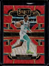 2023-24 Panini Select Brandon Miller RC Red Wave Prizm Concourse #80 Hornets