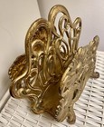 Vintage Metal Brass Toned Metal Sunflower Motif  Letter Or Napkin Holder — photo 5