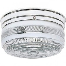 NUVO SF77/102 Two Light Flush Mount, Polished Chrome/White Crystal Glass