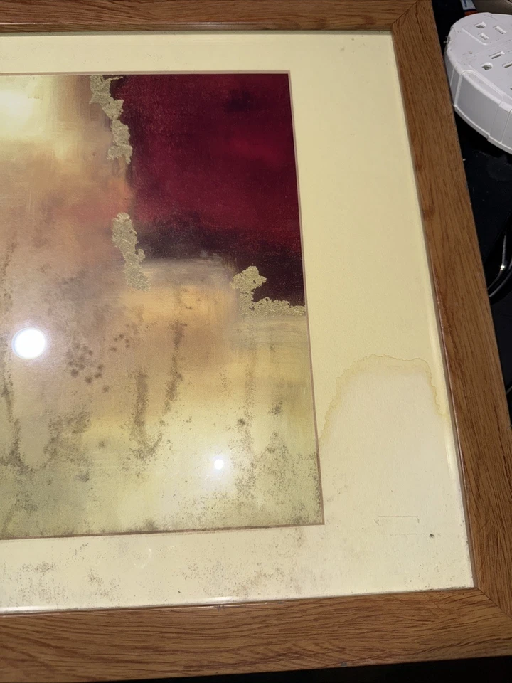 Pintura abstracta de mediados de siglo de la artista Lourie expresionismo pintura al óleo vintage Foto 4 de 4