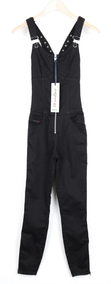 Diesel D-Inder-Ne 0686E XS Damen Jogg Overall Schwarze Spitze Detail Konisch - Bild 2 von 4