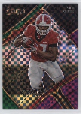 2023 Select Draft Picks Field Level Green & Purple Squares Prizm Nick Chubb s1i