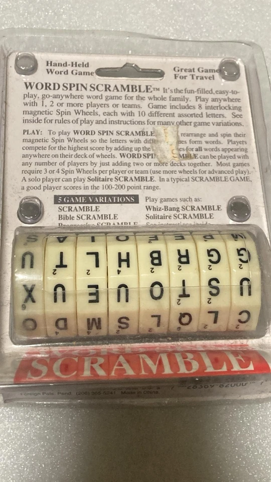 Word Spin Scramble, 1995 Hand Held Family Game By Geospace Magnetics Wheels - Image 3 of 3