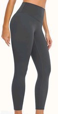 Womens High Waist Workout Leggins Dark Gray- Medium