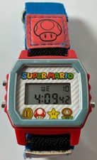 Super Mario Nintendo Kids Light Up LCD Digital Watch With Alarm Nylon Strap