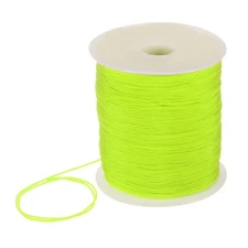 1mm Nylon Satin Cord 305 Yards Bracelet String Beading Thread, Neon Yellow