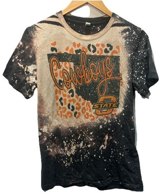 Oklahoma State Cowboys Leopard Bleach Tee Bella + Canvas M Unisex
