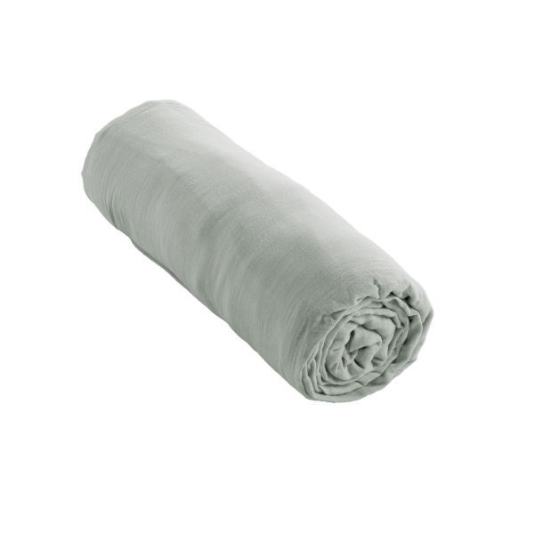 Drap housse 160x200 gaze de coton GAÏA anti-plis pour matelas épais