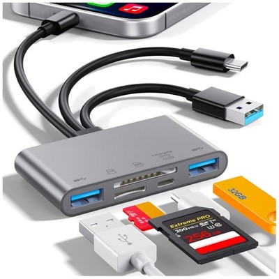 5-in-1 SD Card Reader USB 3.0 Adapter for Phone/Pad