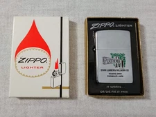 1971 ZIPPO LIGHTER PICK OF THE TREES LUMBER COMPANY TOLEDO OHIO UNUSED WITH BOX