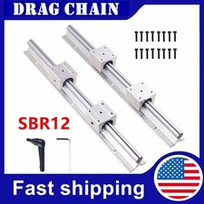 2Pcs SBR12 Linear Rail Guide Shaft Rod 300mm-1500mm 4Pcs SBR12UU Bearing Blocks