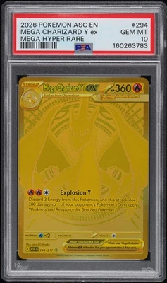 2026 POKEMON ASC EN-ASCENDED HEROES MEGA HYPER RARE MEGA CHARIZARD Y EX PSA 10