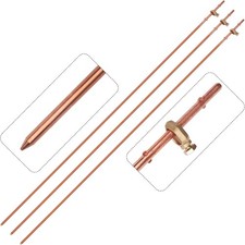 3 Pack Grounding Rod with Clamp 4 Feet Long Copper Electrical Ground