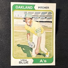 Topps 1974 Vida Blue Oakland Athletics #290 Base Set Baseball Card