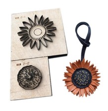 Sunflower Pendant Leather Cutting Die Set, Metal Stamping Punch Cutter