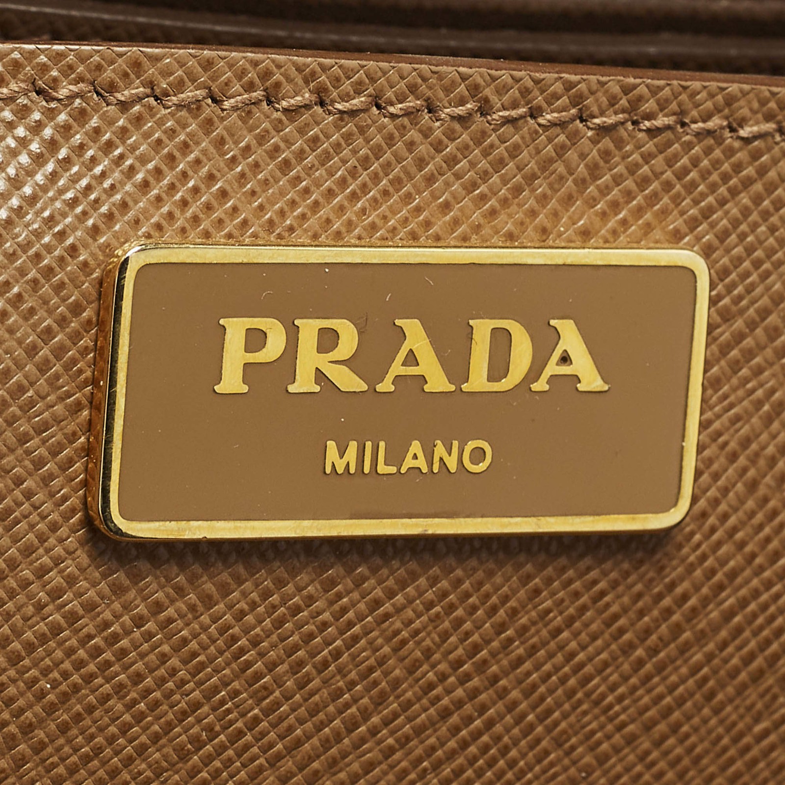 Prada Gardeners Tan Saffiano Lux Leather Tote thumbnail 10