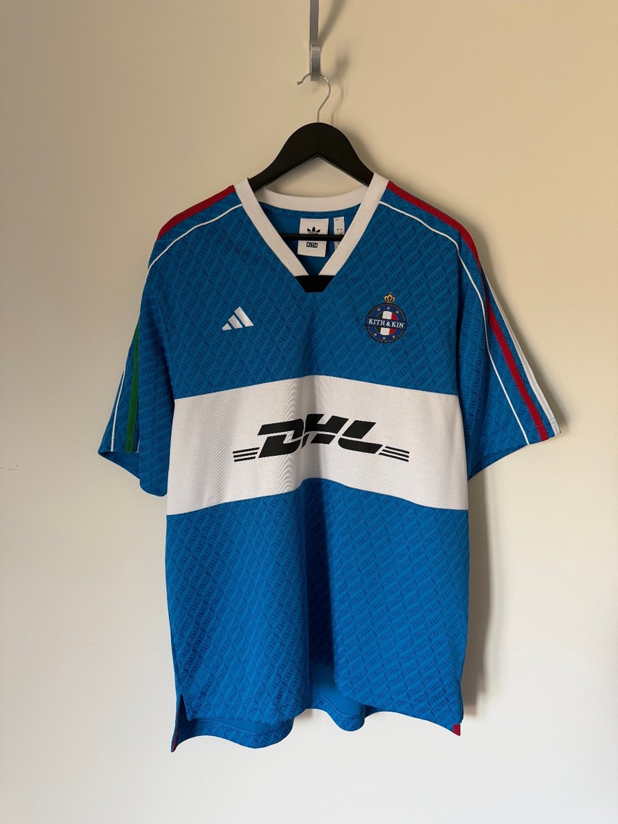 Kith x Adidas DHL Football Jersey - Size Large - Blue - JN3586