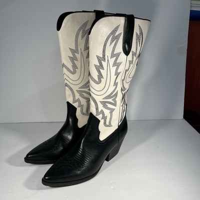 Indigo Rd. Western Flame Women's Cowboy Foots White Black Size 9 new