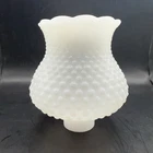 White Milk Glass Hobnail Hurricane Chimney Lamp Shade 1.5" Fitter 5.25" Tall