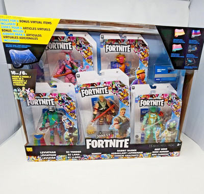 Fortnite Party Pack 5 Figures Bonus Virtual Items Included NIB