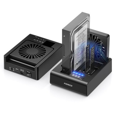 FIDECO M.2 NVMe SSD Cloner and Duplicator, 3-Bay Hard Drive Cloner Dock for M...