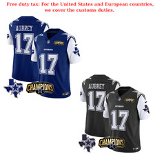 Brandon 17 Aubrey NFC East Champ Patch Blue/Black Men's Stitched Jersey