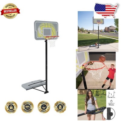 Portable Basketball Hoop 44'' Impact Backboard 7.5-10ft Adjustable Heavy Duty