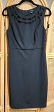 Ann Taylor Women's Sleeveless Black Sheath Dress With Cutout Neckline Size 2
