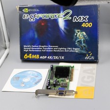 evga e geforce2 mx 400 Vintage Graphics Card agp 64mb Win 98/SE/2000 w Driver CD