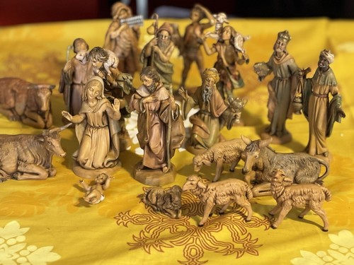 Depose Italy Vintage Resin Nativity Set 19 Piece Christmas Mary Joseph Wise Men