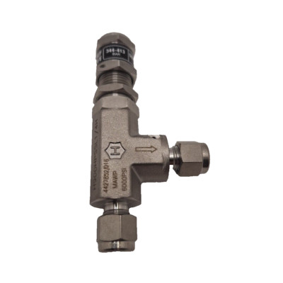5,000 psi Ham-Let High Pressure Relief Valve, 1 97/100'' L, H-900-HP-SS-L-1/4-H