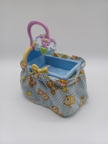 Fisher Price Loving Family Dollhouse Furniture Baby Crib Cradle Mobile Blue