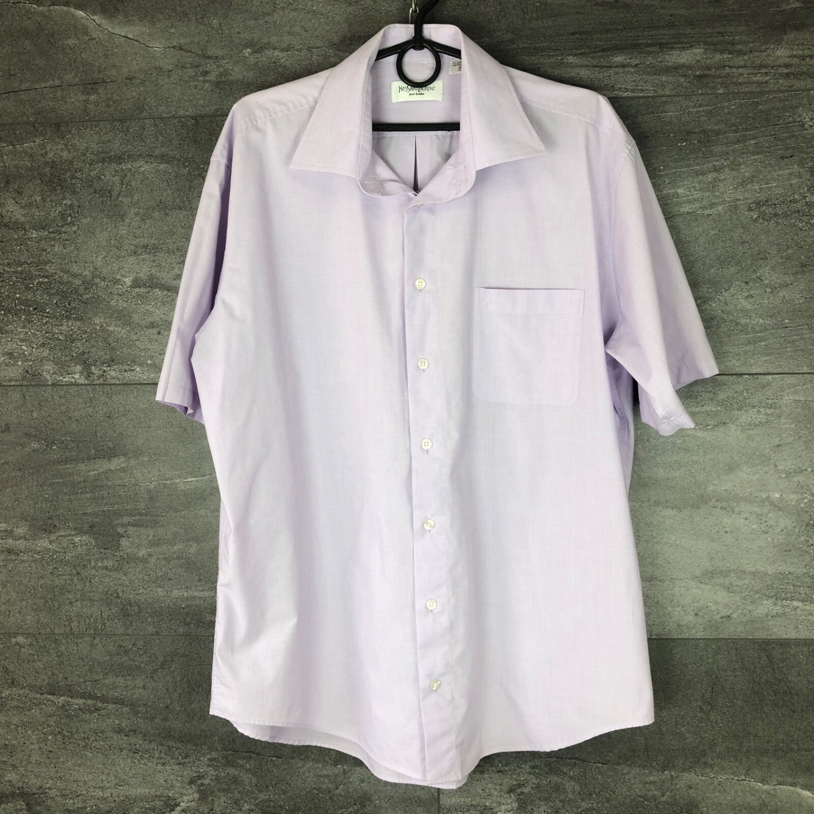 Camicia vintage YSL Yves Saint Laurent lilla leggera con bottoni taglia 42 16 5