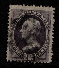 United States 1873 Henry Clay 12c black violet SG153 Sc 162 Used see note